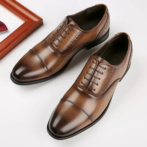 High Quality Handmade Man Genuine Leather Suit Shoes - Image 3