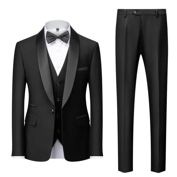 Men's Peaked Lapel Wedding Suit - Image 3