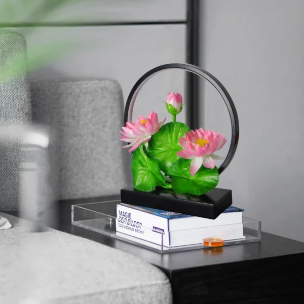 LED Simulation Lotus Lamp Ring Ornament with USB Cable - Image 2