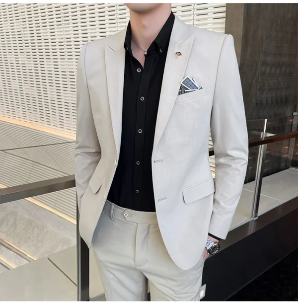 Men's Slim Fit 2-Piece Blazer Suit Set - Image 3