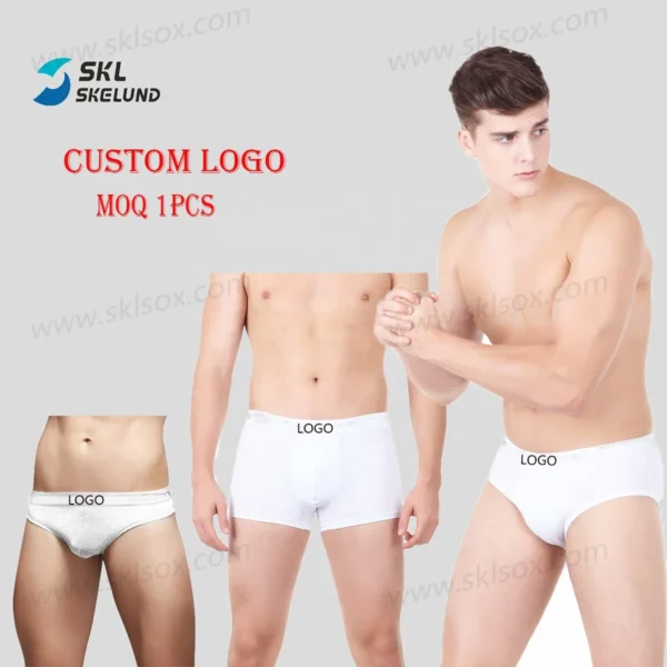 Custom Logo White Men’s Cotton Trunks – Soft & Stretchy - Image 6