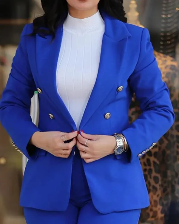 Slim Fit Blazer & Pants for Office Wear - Image 4