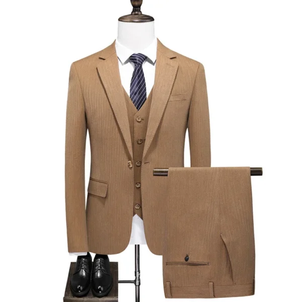 Plus Size Checkered Slim Fit Suit - Business & Leisure 3-Piece Set - Image 5