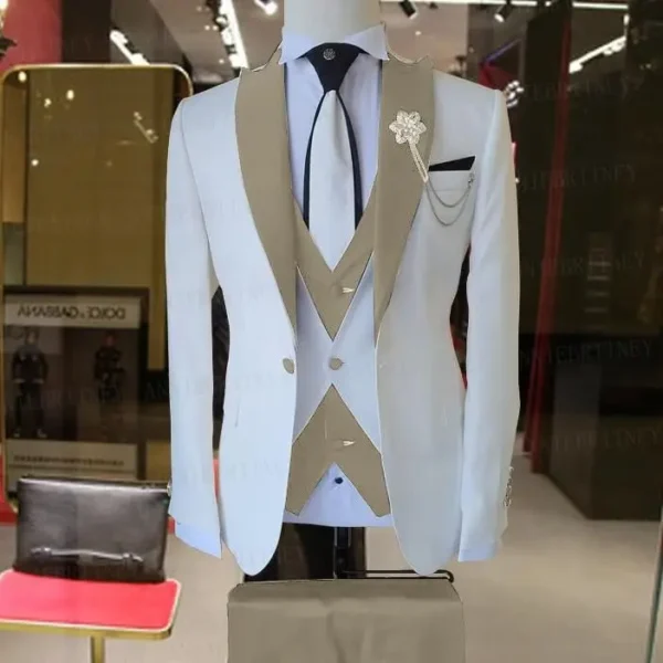 Luxury 3-Piece Groom Wedding Suit Set - Image 2