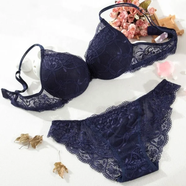 Hot Sale Women Fashion 2 Piece Solid Sexy Underwire Bras - Image 3