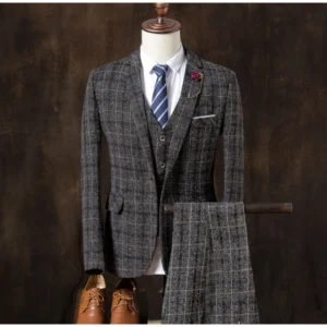 Italian plaid men suit