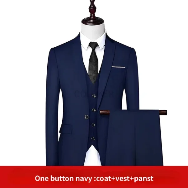 Men's Slim Fit 3-Piece Suit Set Formal & Casual Wear - Image 5