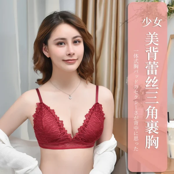 Wholesale Seamless Deep V Lace Girl Women Bra & Underwear - Image 3
