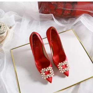 pearl bridal stiletto pumps