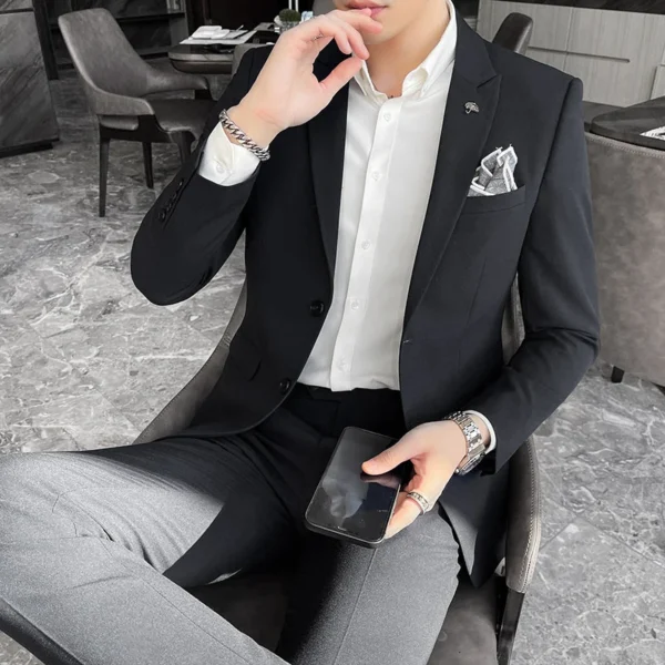 Men's Slim Fit 2-Piece Blazer Suit Set - Image 4