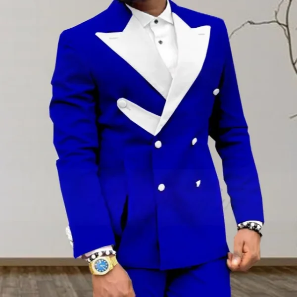 Stylish Solid Color 2-Piece Suit Set - Image 3