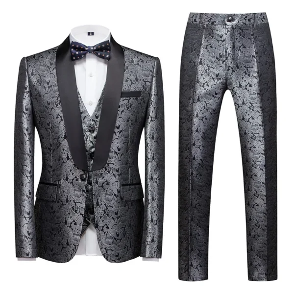 Men's Jacquard Wedding Suit Set - Image 6