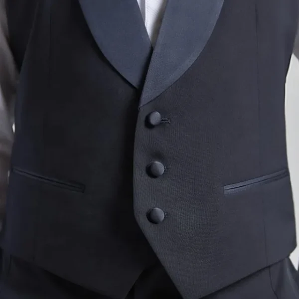 Men's Premium Black Wool 3-Piece Tuxedo Suit - Image 5