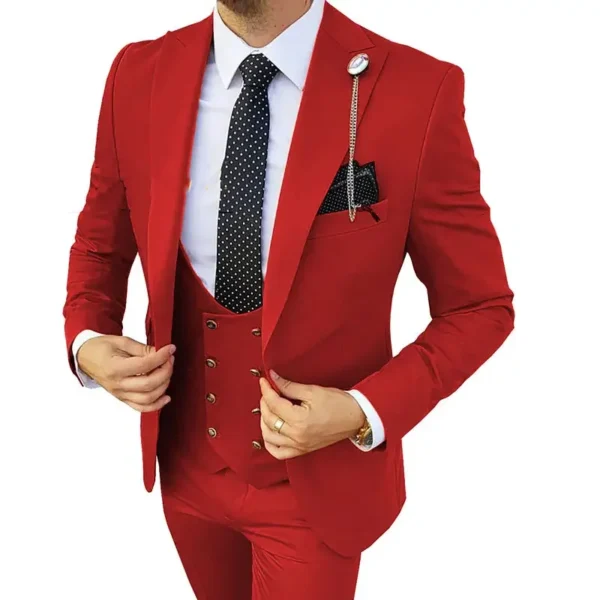 Men's slim fit groom suit wedding Set - Elegant Formal Tuxedo - Image 5