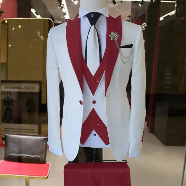 Luxury 3-Piece Groom Wedding Suit Set - Image 3