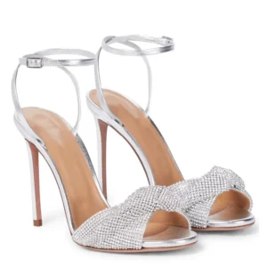 leather rhinestone wedding heels