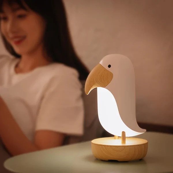 Stepless Dimming Bedside Wood Desk Lamp Decorative - Image 2