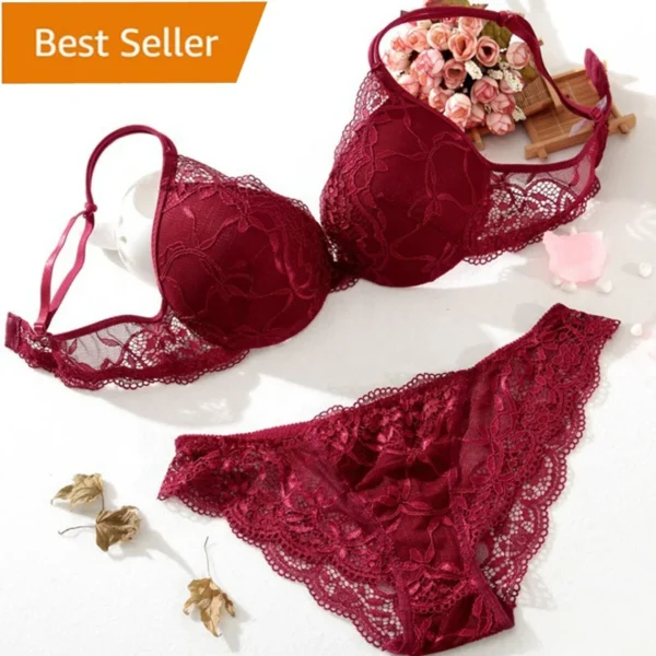 Hot Sale Women Fashion 2 Piece Solid Sexy Underwire Bras - Image 6