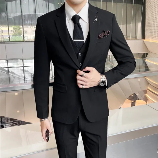 2025 Korean Slim Fit 3-Piece Wedding Suit Set - Image 5