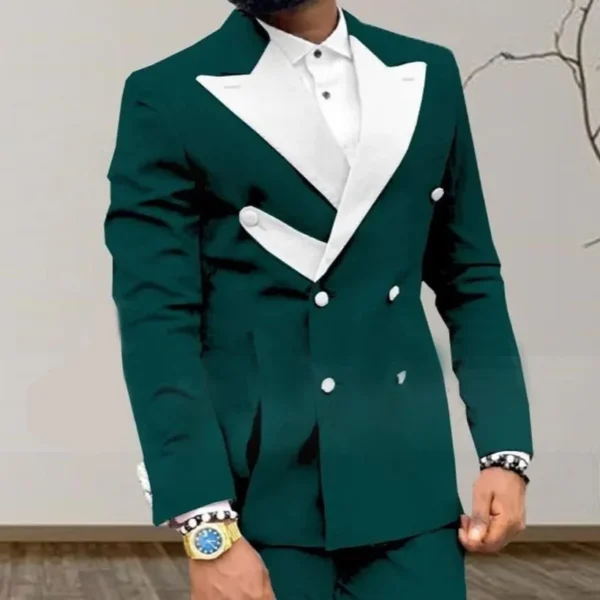 Stylish Solid Color 2-Piece Suit Set - Image 4