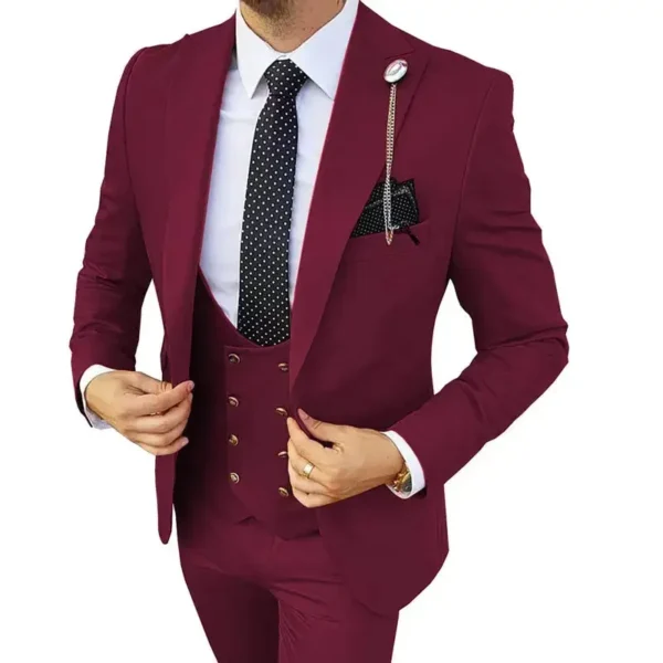 Men's slim fit groom suit wedding Set - Elegant Formal Tuxedo - Image 2