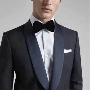 black wool tuxedo suit