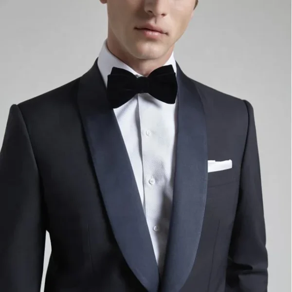 black wool tuxedo suit