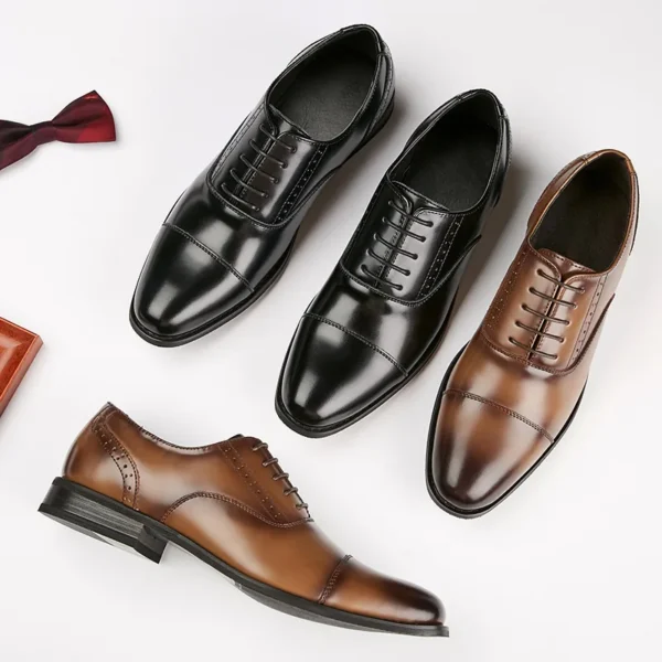 High Quality Handmade Man Genuine Leather Suit Shoes - Image 2