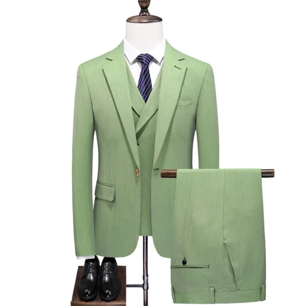 Plus Size Checkered Slim Fit Suit - Business & Leisure 3-Piece Set - Image 2