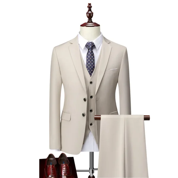 Men's 3-Piece Slim Fit Suit Set - Business Casual - Image 3