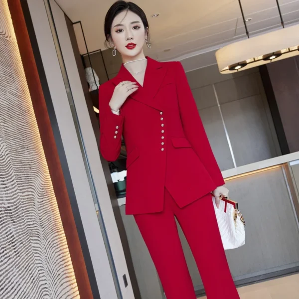 Women Office Button Elegant Business Women Suits - Image 2