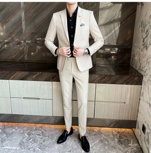 Men's Slim Fit 2-Piece Blazer Suit Set - Image 2