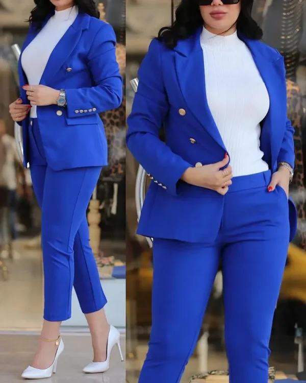 Slim Fit Blazer & Pants for Office Wear - Image 2