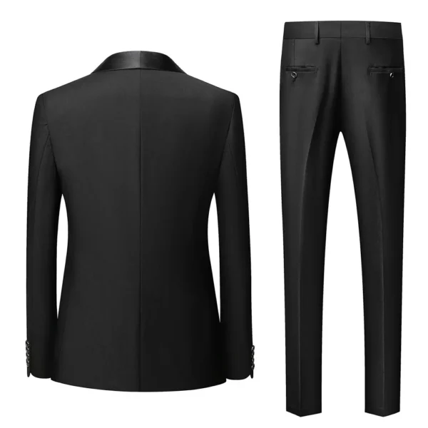 Men's Shawl Lapel Wedding Suit - Slim Fit 3-Piece - Image 4