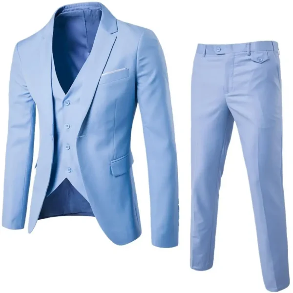 Classic Black 3-Piece Slim Fit Suit - Image 2