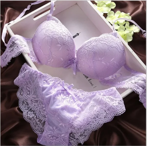 Hot Sale Women Fashion 2 Piece Solid Sexy Underwire Bras - Image 4