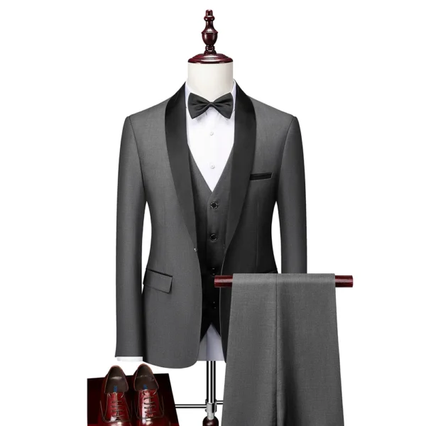 Shawl Lapel 3-Piece Skinny Fit Prom Suit - Image 6