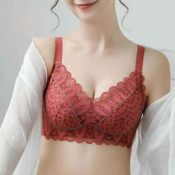 High Quality Plus Size Cotton Lace Bra - Image 4