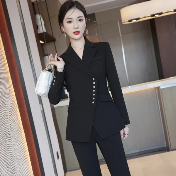 Women Office Button Elegant Business Women Suits - Image 3