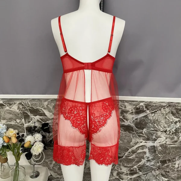 Women Sex Hot Transparent Nightwear Underwear Two Piece Set - Image 5