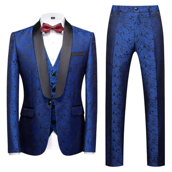 Men's Jacquard Wedding Suit Set - Image 5