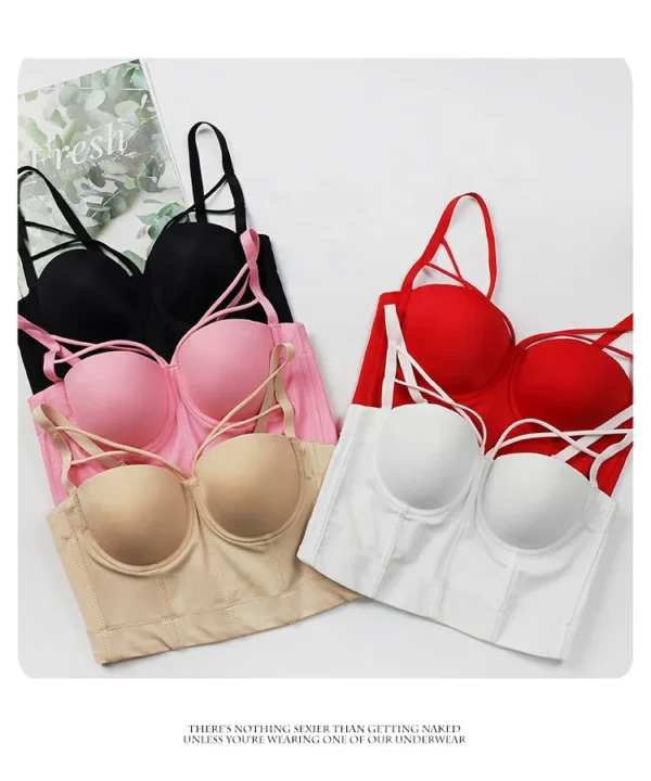 Seductive Cross-Strap Bustier Corset - Image 5
