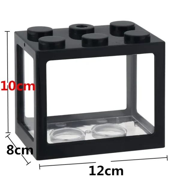 Acrylic Block Mini Fish Tank Plastic Reptile Pet Box with Tea Table Decoration - Image 3