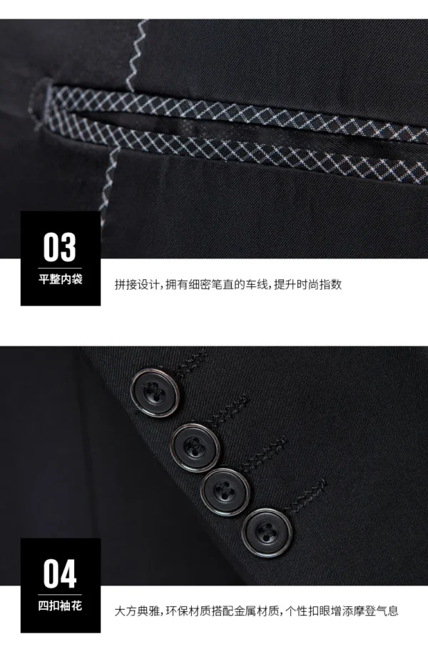 S-6XL Men's Business Suits Men Wedding Dress Suit Set - Image 5