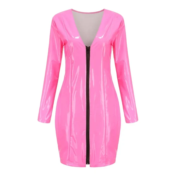 Hot Sexy PU Leather Dress Lingerie Bodysuit - Image 5