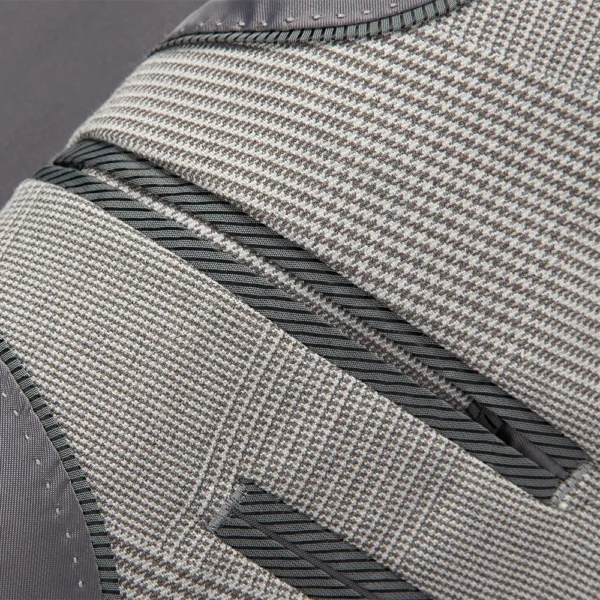 Men's Gray Checkered 3-Piece Business Suit - Image 5