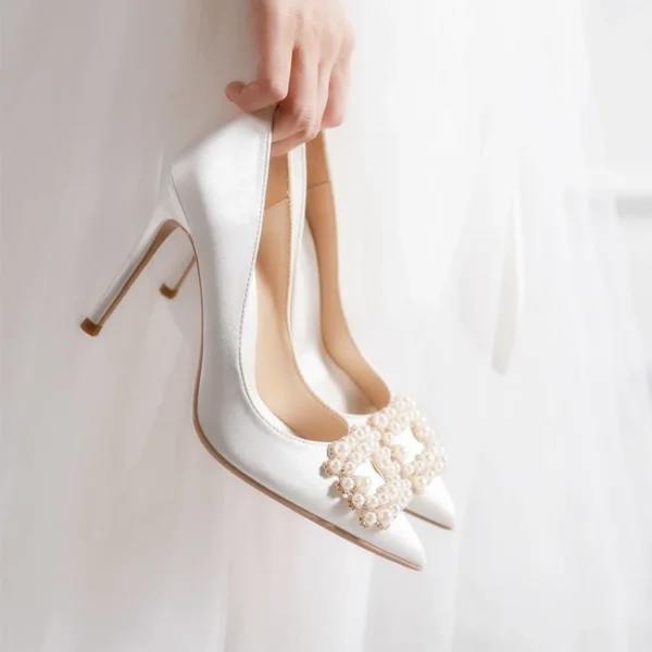 2025 Pearl Red High Heel Pumps Women's Stiletto Heel - Image 6