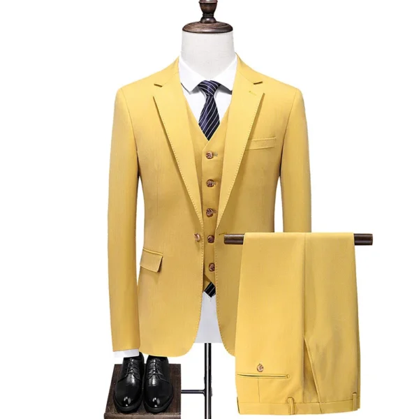 Plus Size Checkered Slim Fit Suit - Business & Leisure 3-Piece Set - Image 3