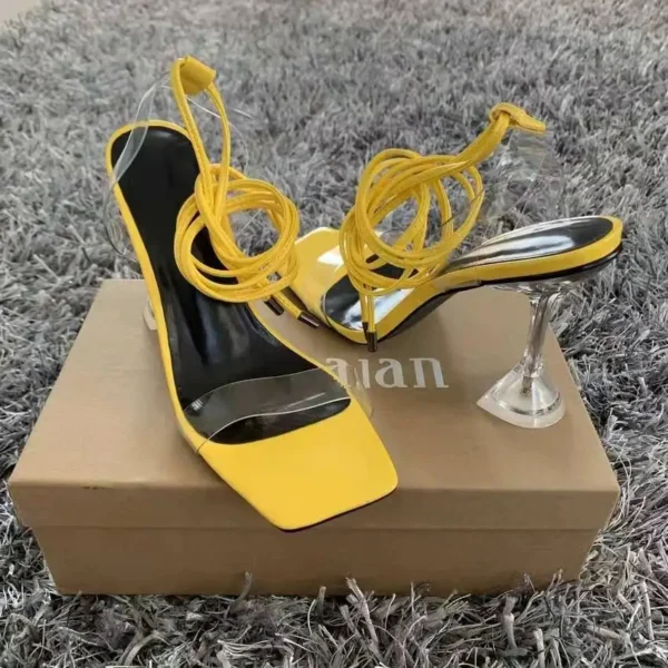 2025 Summer Fashion Girl Tie up Women Sandals Square - Image 2