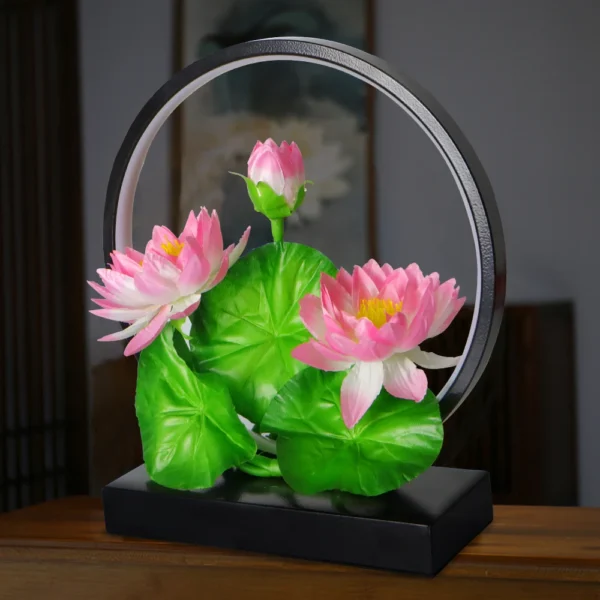 LED Simulation Lotus Lamp Ring Ornament with USB Cable - Image 3